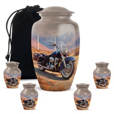 Motorcycle Funeral Urns Adult Female Grey Male Memorial Mom Dad 10" 3"