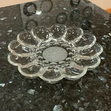 Princess House Fantasia Crystal Deviled Egg Server Platter 10" Plate #591