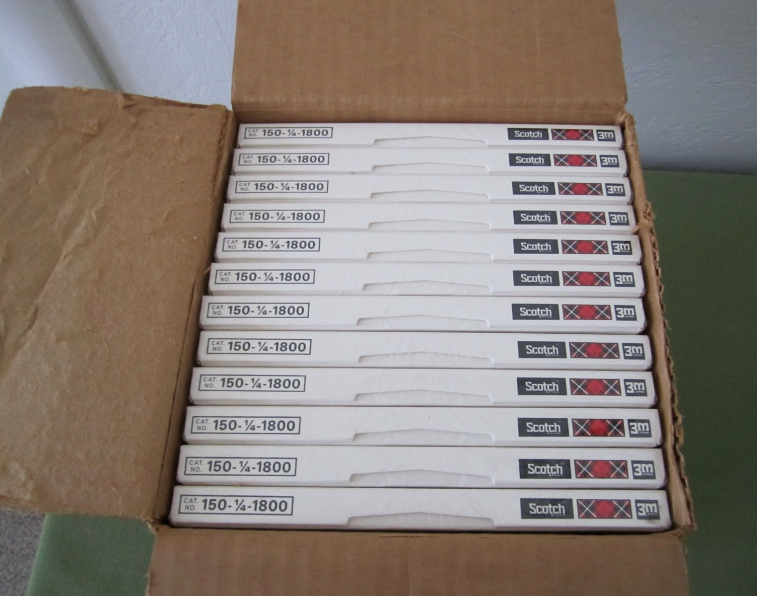 New Sealed NOS Dozen 12 Scotch Magnetic Reel-to-Reel RTR Tape 150  1/4”x 1800'