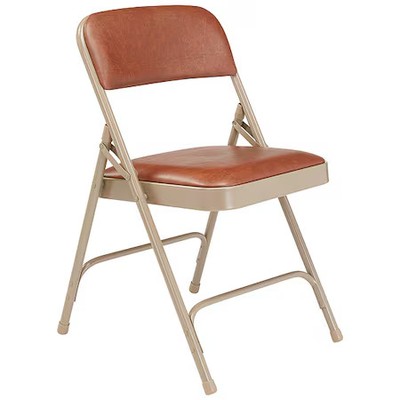 National Public Seating 1203 Folding Chair,  Vinyl,  Brown, Pk4