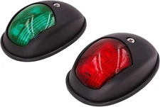 Obcursco Boat Navigation Lights, LED Red and Green Vertical Mount for Black 