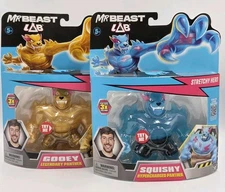 Lot Of 2 Mr Beast Lab Stretchy Gooey Hero Legendary & Hypercharged Panther 5" 