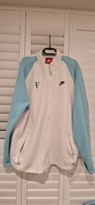 Nike Roger Federer RF Tennis Jacket White / Sky Blue Men's Size XXL 2XL Full Zip