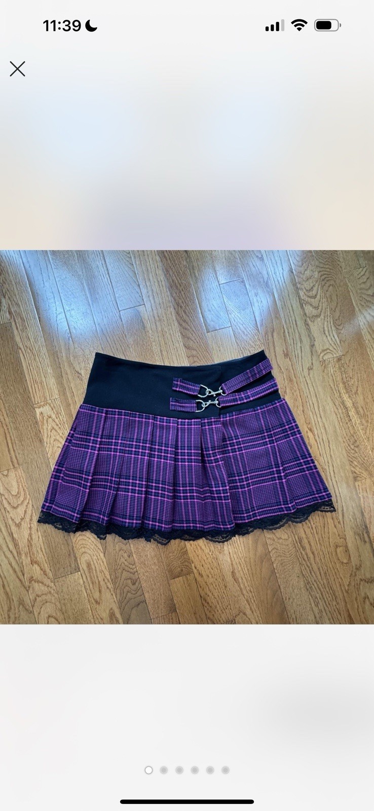 Morbid Threads Mini Pleated Fuschia Skirt Vintage Goth Hot Topic