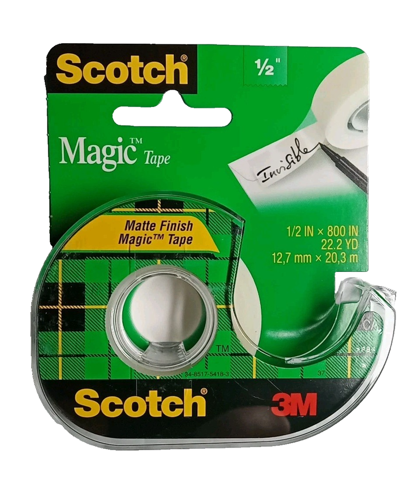 3M Scotch 119 Magic Tape with Dispenser 1/2 In x 800 In PACK OF 6 ...