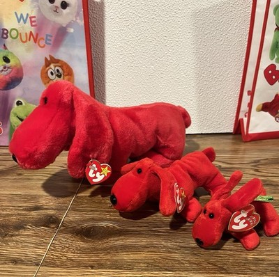 Ty Beanie, Ty Buddy & Ty Jingle Beanie set of 3 ROVER the RED DOG New with tags