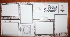 Bridal Shower scrapbook pages 2 each 12 x 12 handmade assembled Wedding