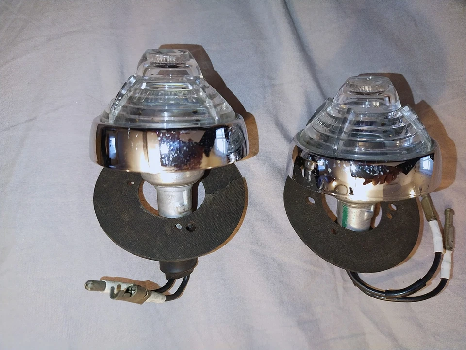 PAIRE DE FEUX COMPLETS MARCHAL REF 220 DEUX FONCTIONS BLANCS - Photo 3/4