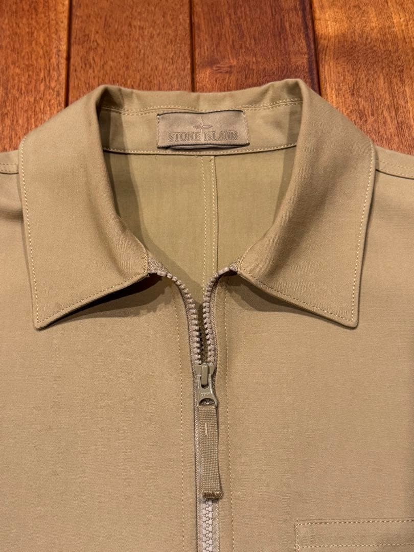 Stone Island Ghost Piece 23AW Gabardine Doppio Zip Jacket Beige L - product detail image 9