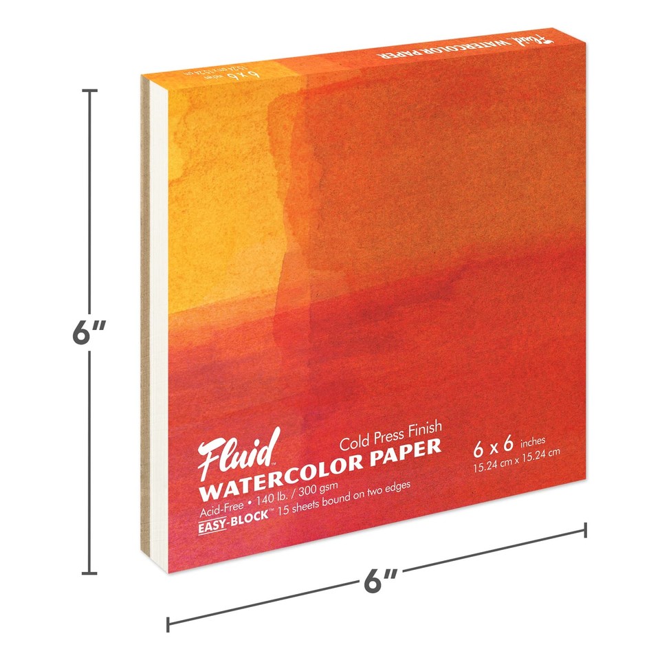Darice Watercolor Cold Press EZ-Block Aquarellpapier – 6x6 Zoll (ca. 15x15 Cm) Ideal Für Künstler & Hobby-Maler