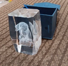 Polar Bear Laser Etched 3D Image Crystal Glass Paperweight