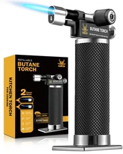 Butane Torch Lighter, DUAL Flame Mode Kitchen Torch, Refillable Cooking Torch...