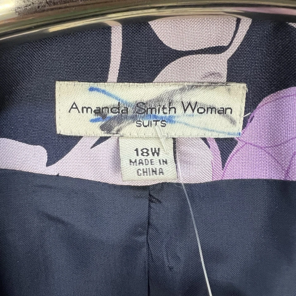 NEW Amanda Smith Woman Floral Blazer 18W 100% Silk Full Button 3/4 Sleeve VTG 90 - Image 4 of 4