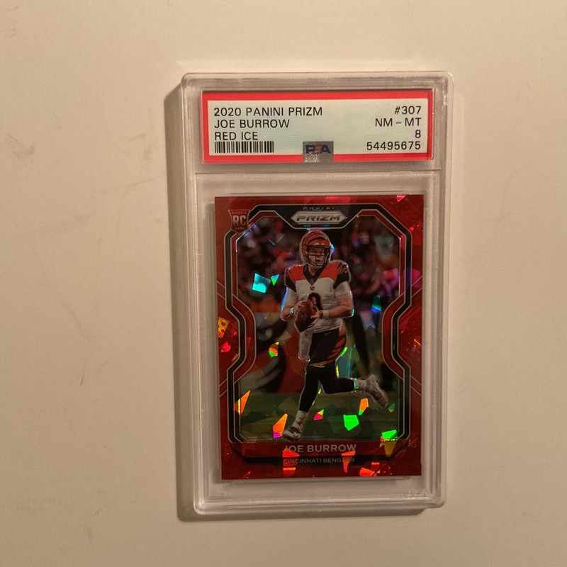 2020 Panini Prizm Joe Burrow Red Ice RC #307 NM-MT PSA8