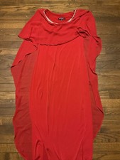 Red Cape Sleeve Maxi Gown Evening Dress