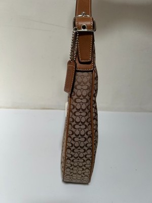 Vintage Y2K Coach Brown Hobo Signature Canvas Leather Shoulder