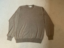Aquascutum Beige Crew Neck Long Sleeve Jumper Mens Size M wool/silk/cashmere NEW