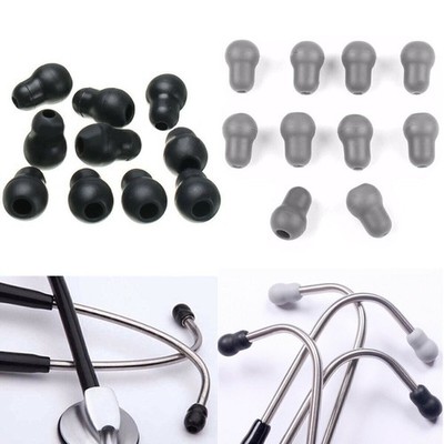10 Pcs Soft Replacement Eartips Olive Earplugs for Littmann Stethoscopes Black
