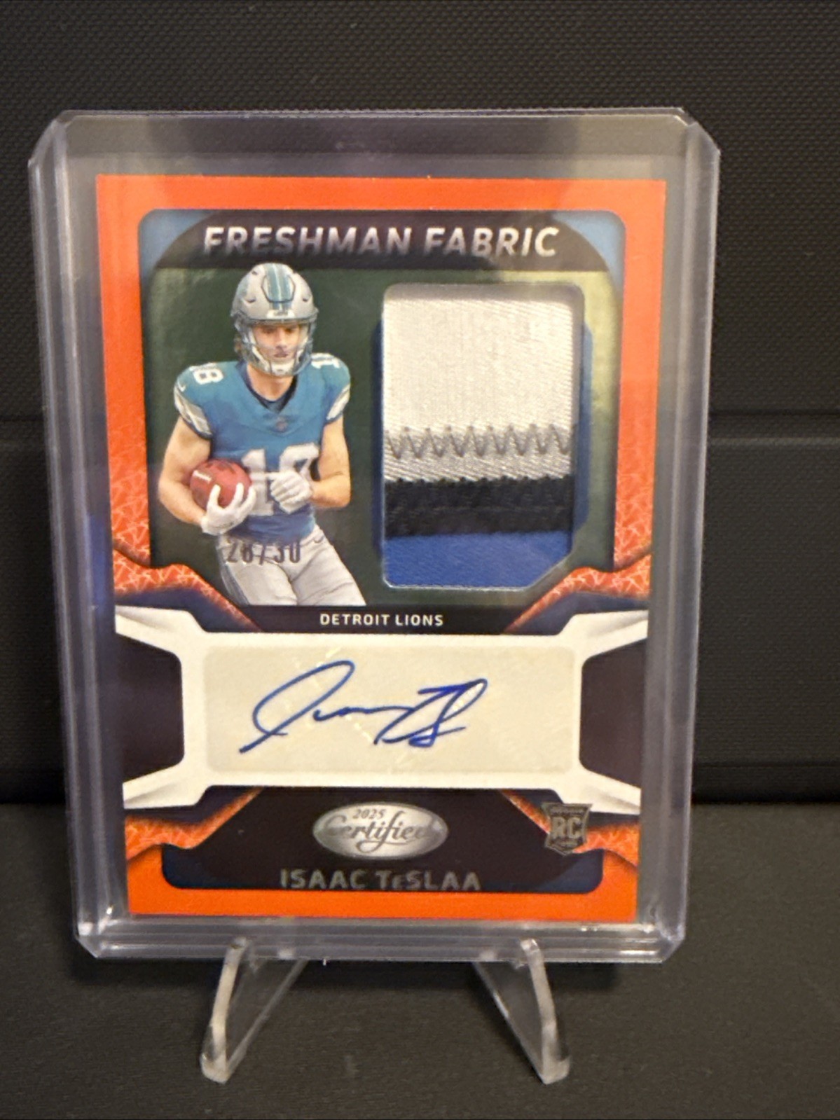 2025 Certified Freshman Fabric Mirror Signatures Isaac Teslaa FBC-ITA Orange /30