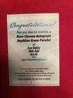 2025-26 Bowman Ace Bailey Chrome Auto Green Reptile Refractor  /99- Utah Jazz