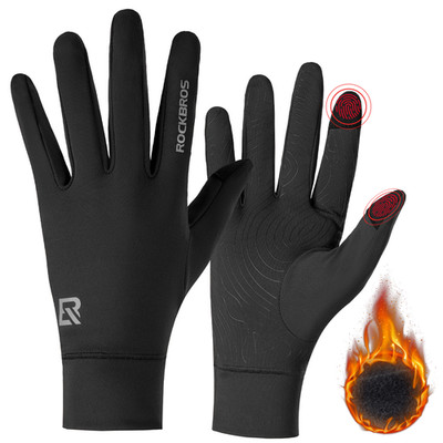 ROCKBROS Winter Handschuhe Winddicht Touchscreen Fleece Fahrradhandschuhe