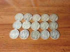 Lot Of 15 90% Silver Mercury Dimes Circulated Condition