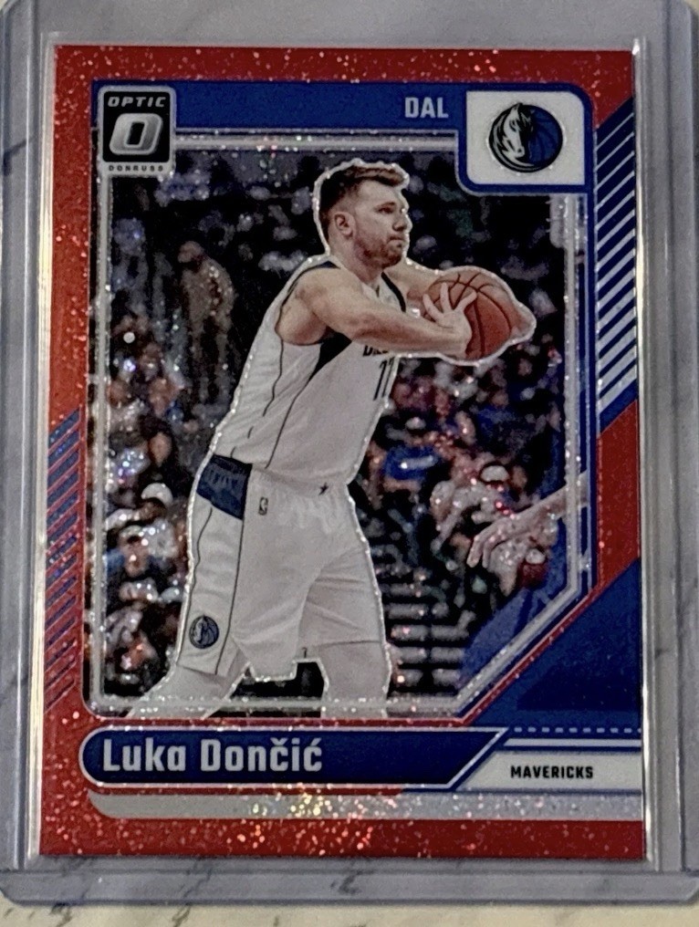 Luka Doncic 2024-25 Panini Donruss Optic #214 Red Glitter /75 SSP Mavs Lakers