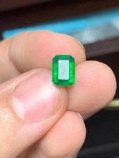 Natural 12.65 Ct Colombian Green Emerald Certified Emerald Cut Loose Gemstone