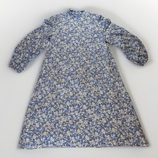 Ann Taylor Blue Floral Mock Neck Long Sleeve Knee Length Dress 4T 100% Viscose