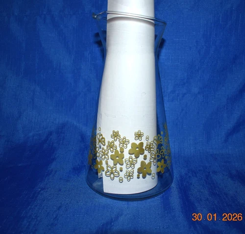 Clean Vintage PYREX Green Crazy Daisy Juice/Water Carafe Pitcher