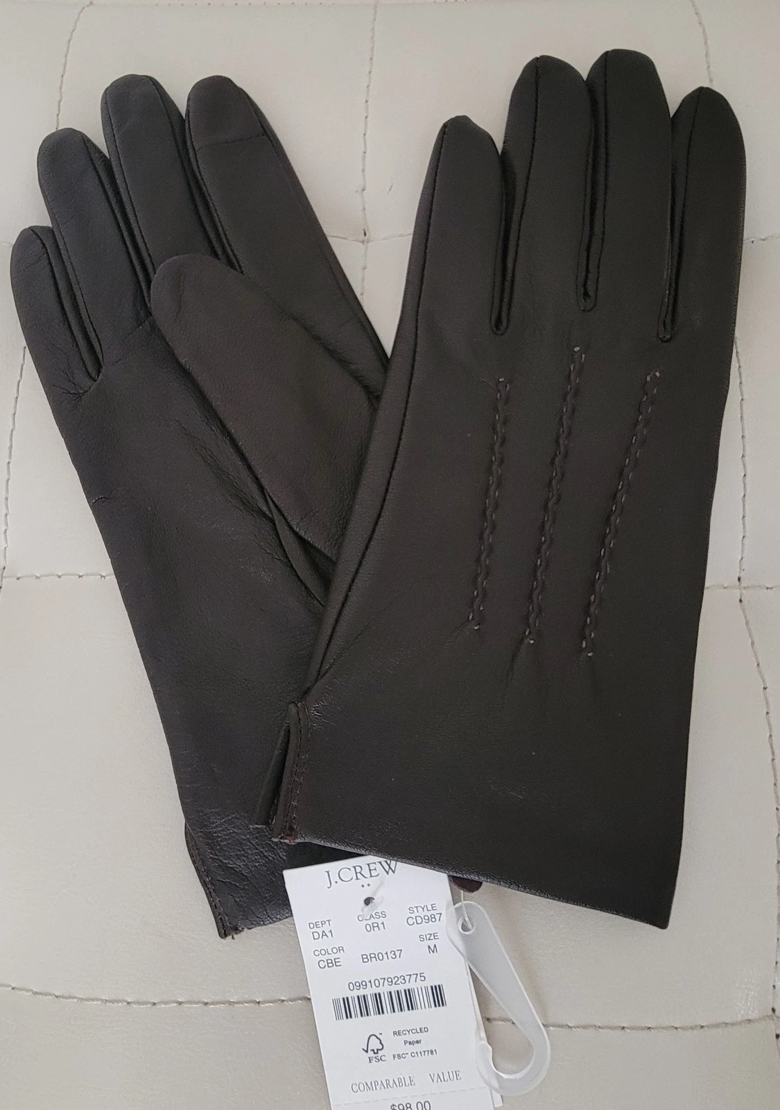 NWT $98 J.Crew Dark Brown Leather MEDIUM Women's Gloves CD987
Opens in a new window or tab