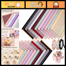 100 Sheets Flower Wrapping Paper - Waterproof DIY Craft Packaging, 10 Colors  3
