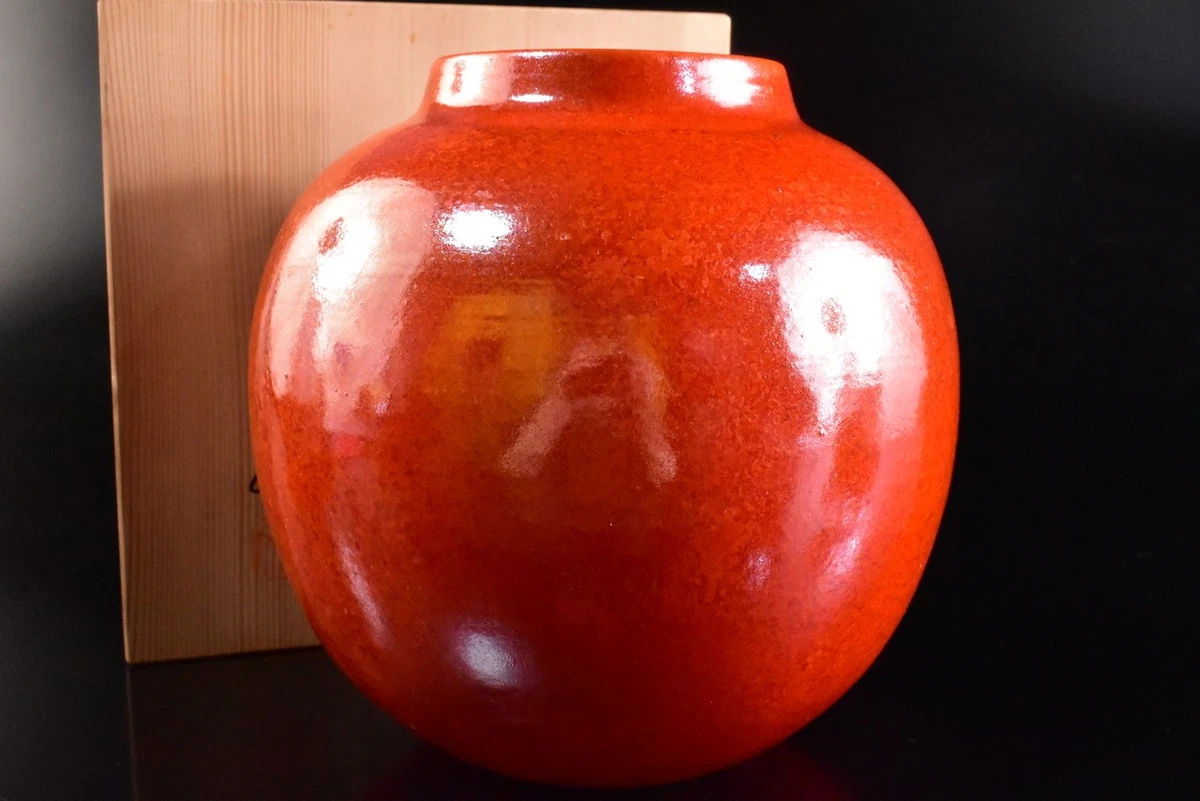 陶瓷红色日本古董花瓶| eBay