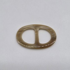 Vintage Genuine Horn Oval Scarf Ring Slide Medium Tone Natural Buffalo Horn 969