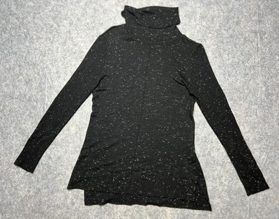 Calvin Klein Women's Size Small Black Fleck Detail Cowl Neck Sweater