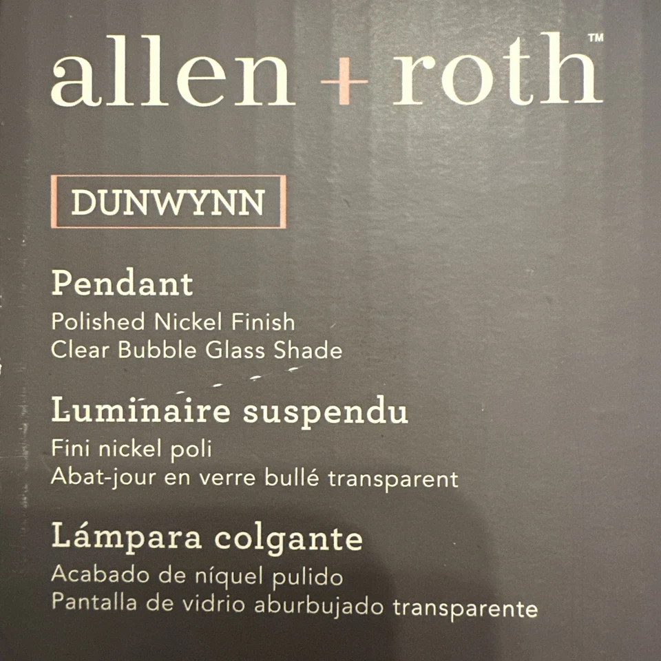 Pingente de LED de níquel polido Allen + Roth DUNWYNN #0806943 - NOVO! - Imagem 4 de 4