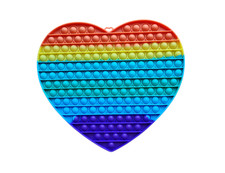 Pop it fidget toy large heart rainbow Perfect Condition