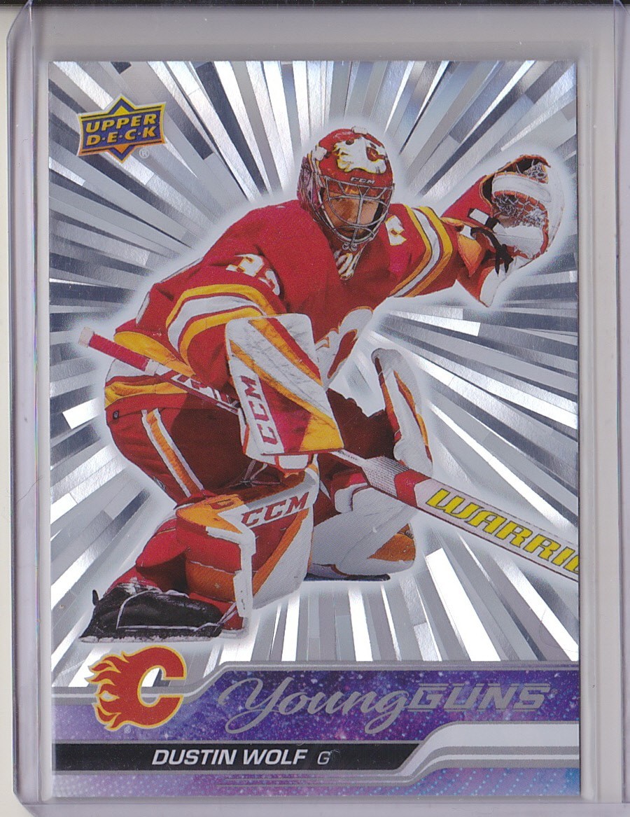 2023-24 Upper Deck Dustin Wolf Young Guns Rookie OUTBURST SILVER Calgary Flames