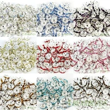200Pcs Czech Crystal Rhinestone Wavy Rondelle Spacer Beads 4mm 5mm 6mm 8mm 10mm