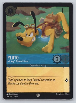 Disney Lorcana Cold Foil - Pluto - Mickey's Clever Friend 152 - Inklands -z211