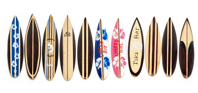 Miniatur Dekosurfboard in 12-17-21-25-30 cm aus Holz surfen Surfbrett Surfboard