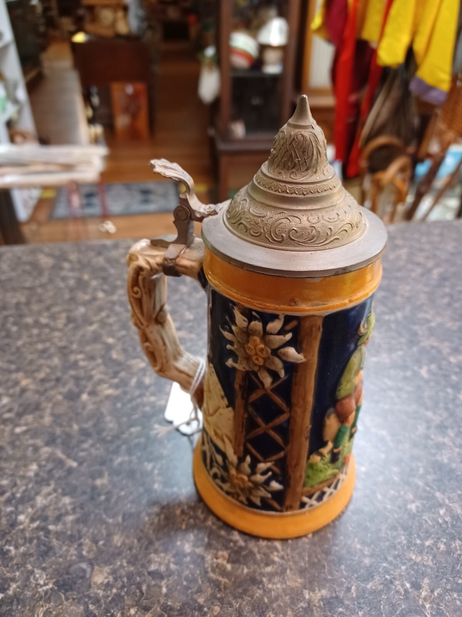 Vtg German RM Beer Stein Germany 1/4 Liter Flirting Scene 3393 | eBay