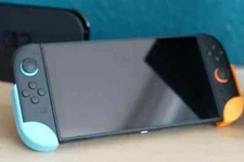 Nintendo Switch 2 Joy-Con Ergonomic Grips - Light Blue/Orange - No Tools