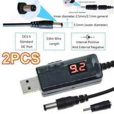 2PCS USB 5V to DC 9V 12V Step UP Converter Module Power Boost Adapter 5.5X2.1mm