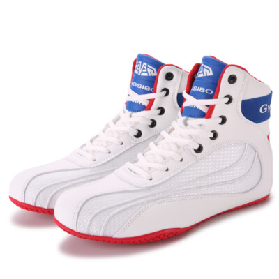 Men Boxing Shoes Wrestling Sports Sneakers Outdoor Fighting Fintess Boots White
