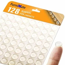 Clear Cabinet Door Drawer Bumpers Pads 128pcs 1/2" Diameter Adhesive Rubber Bump