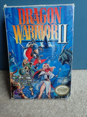 Dragon Warrior II (Nintendo Entertainment NES) Box and game, authentic, tested