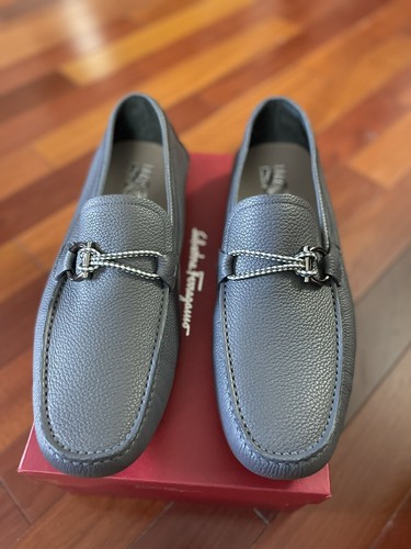 Salvatore Ferragamo Grey Front Loafers