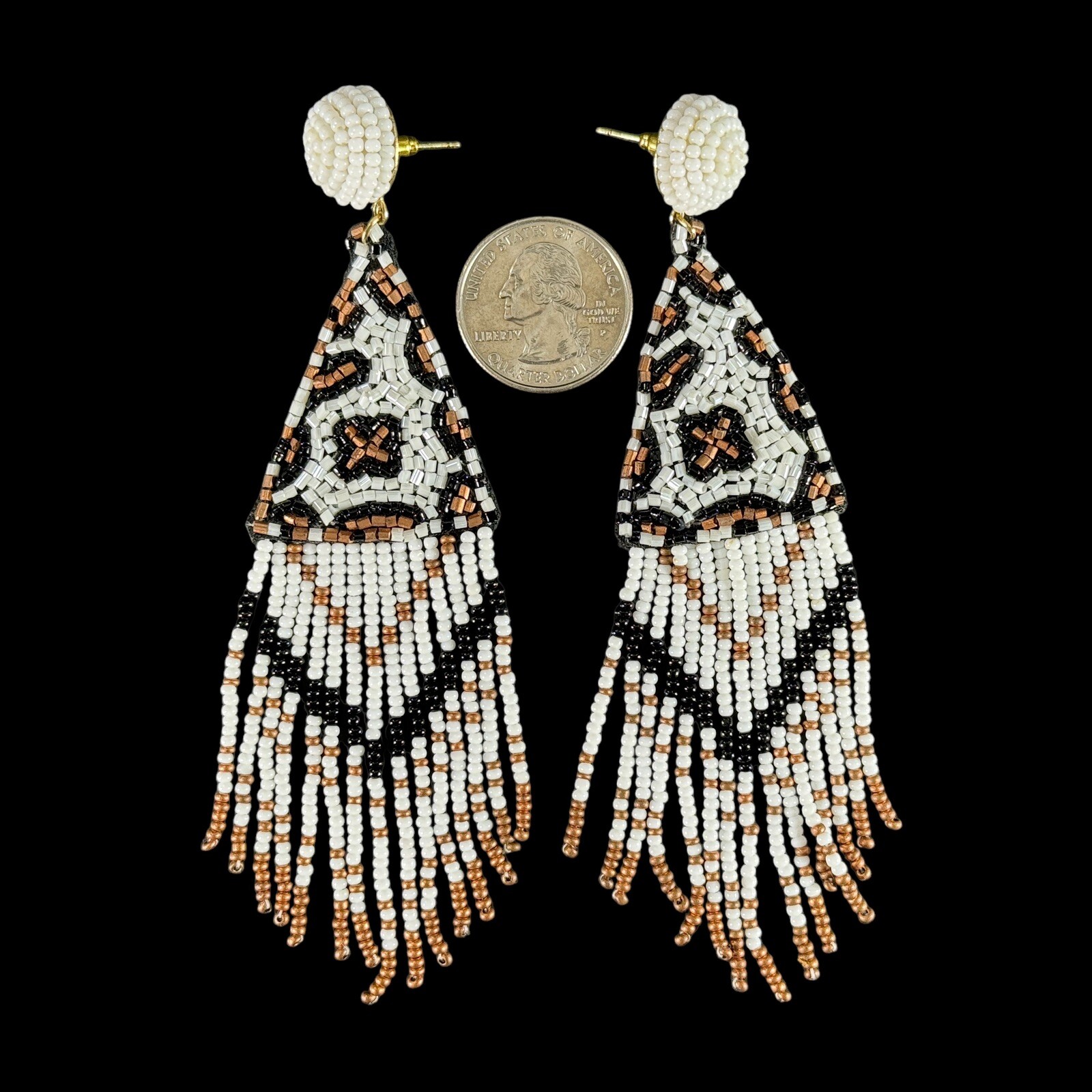 Leopard Pattern Pierced Earrings Dangle Glass Tub… - image 2