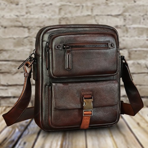 Genuine Leather Purse and Messenger Bag for Men Fashion Leather Shoulder Bags - Picture 3 of 16